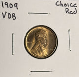 1909-P VDB Lincoln Wheat Cent, Choice Uncirculated Red. (19030)