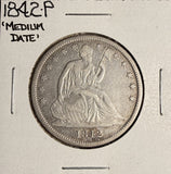 1842 Seated Liberty Half Dollar, XF Details. (19040)