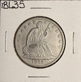 1863-S Seated Liberty Half Dollar, Civil War Date, Nice AU. (19042)