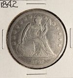 1842 Seated Liberty Dollar, Nicely Circulated.  (19046)