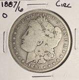 1887/6-O Morgan Silver Dollar, Nicely Circulated. (19050)