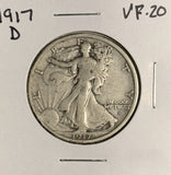 1917-D OBV Walking Liberty Half Dollar, VF (19056)