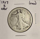 1917-S OBV Walking Liberty Half Dollar, Good (19062)
