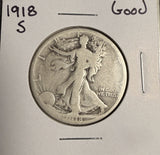 1918-S Walking Liberty Half Dollar, Good (19072)