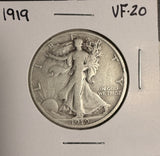 1919 Walking Liberty Half Dollar, VF (19078)