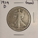 1919-D Walking Liberty Half Dollar, Good (19080)