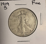 1919-S Walking Liberty Half Dollar, Fine (19084)