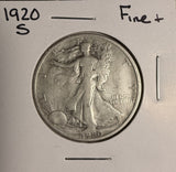 1920-S Walking Liberty Half Dollar, Fine+ (19088)