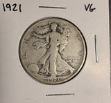 1921 Walking Liberty Half Dollar, VG (19090) Key Date