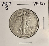 1927-S Walking Liberty Half Dollar, VF (19104)
