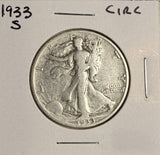 1933-S Walking Liberty Half Dollar, Nicely Circulated  (19108)