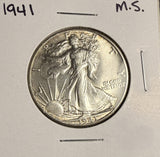 1941 Walking Liberty Half Dollar, MS60+. (19124)