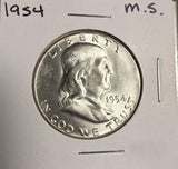 1954 Franklin Half Dollar, Choice Uncirculated. (19132)