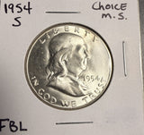 1954-S Franklin Half Dollar, Choice Uncirculated FBL. (19134)