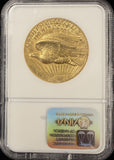 1907 High Relief $20 Saint, Roman Numerals MCMVII Flat Rim. MS61 NGC (19172)