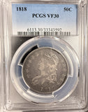 1818 Capped Bust Half Dollar, O-114a. VF30 PCGS (19237)