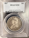 1817 Capped Bust Half Dollar, O-109. VF25 PCGS (19239)