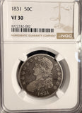 1831 Capped Bust Half Dollar,  VF30, NGC  (19254)