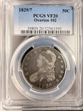 1829/7 Capped Bust Half Dollar, O-102. VF20, PCGS  (19258)