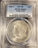 1886-S VAM 2 S/S Morgan Silver Dollar, MS64 PCGS  (19282)