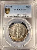 1947-D Walking Liberty Half Dollar, MS67 PGCS GS (19292)