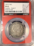 1892-O Barber Half Dollar, MS62 NGC Vault Box. (19294)