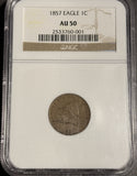 1857 Flying Eagle Cent, AU50 NGC (19302)