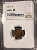 1896 Indian Head Cent, MS64RB. NGC (19306)