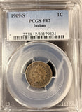 1909-S Indian Head Cent, F12. PCGS. Key Date. (19318)