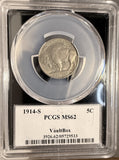 1914-S Buffalo Nickel, MS62 PCGS Vault Box (19324)