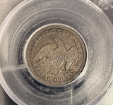 1854-O Arrows Seated Liberty Quarter, AU50 PCGS (19352)