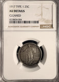 1917 T-1 Standing Liberty Quarter, AU Details NGC (19358)