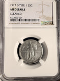 1917-D T-1 Standing Liberty Quarter, AU Details NGC (19360)