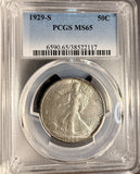 1929-S Walking Liberty Half Dollar, MS65 PCGS (19368)