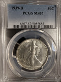 1939-D Walking Liberty Half Dollar, MS67 PCGS  (19378)