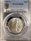 1937-S Walking Liberty Half Dollar, MS66 PCGS GS (19380)