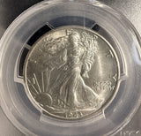 1943-D Walking Liberty Half Dollar, MS66 PCGS+CAC  (19386)