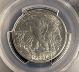 1943-D Walking Liberty Half Dollar, MS66 PCGS+CAC  (19386)