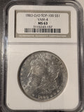 1883-O/O VAM-4 Morgan Silver Dollar, MS63 NGC (19418)