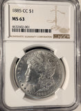 1885-CC Morgan Silver Dollar, MS63 NGC (19426)