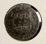 1825 Coronet Head Large Cent, Counter Stamped "CAST STEEL"(19437)