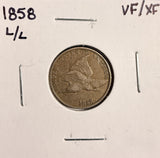 1858 Large Letters, Flying Eagle Cent, VF/XF  (19447)