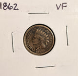 1862 Indian Head Cent  VF  (19451)
