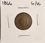 1866 Indian Head Cent  G/VG  (19461)