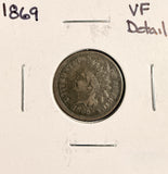 1869 Indian Head Cent  VF Details  (19468)