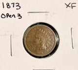1873 Open Indian Head Cent  XF  (19480)