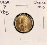 1909-P VDB Lincoln Wheat Cent, Choice Uncirculated R/B,  (19518)