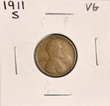 1911-S Lincoln Wheat Cent, VG  (19522)