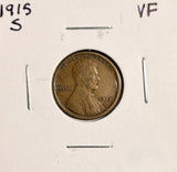 1915-S Lincoln Wheat Cent, Choice VF  (19534)