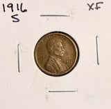 1916-S Lincoln Wheat Cent, Choice XF  (19536)